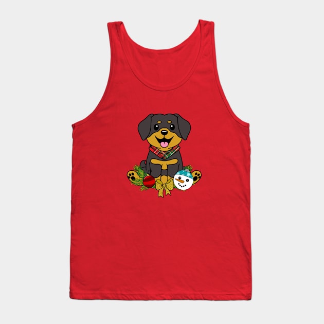 Christmas Rottweiler Tank Top by Inugoya